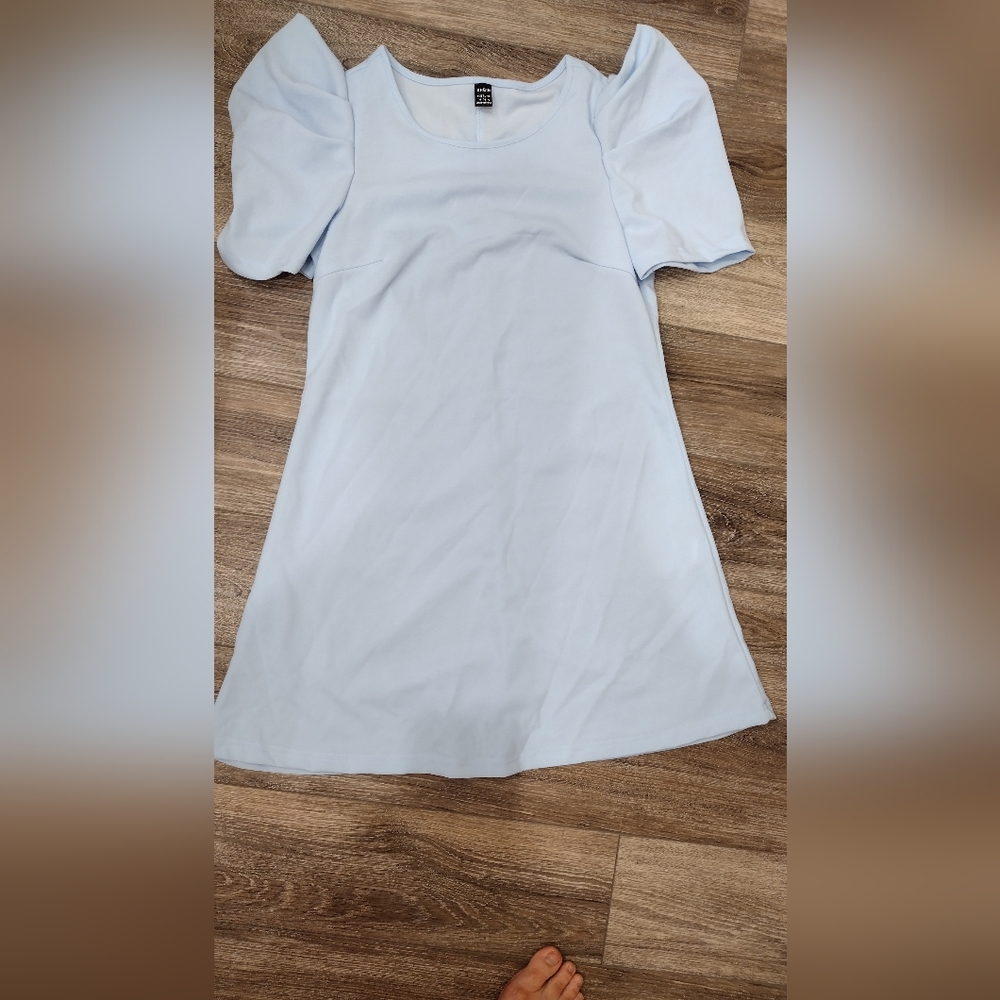 SHEIN Women's Puff Sleeve Light Blue Dress Size Medium